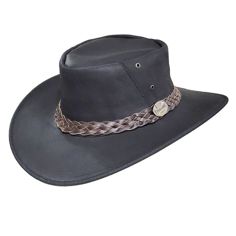 Sheriff Cowboy Leather Hat -  Western for Men,  Women Black Brown.  Made in Pakistan