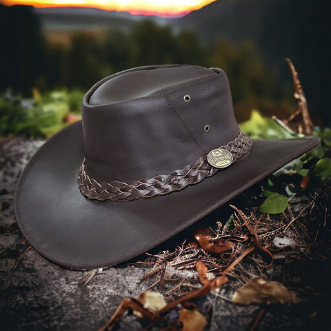 Sheriff Cowboy Leather Hat -  Western for Men,  Women Black Brown.  Made in Pakistan