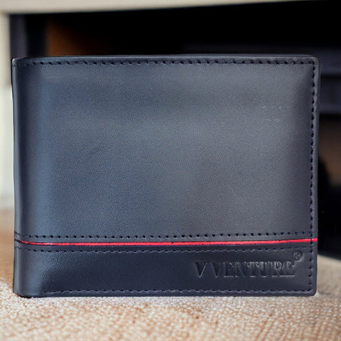 V VENTURE Cezar Leather Wallet – Bifold with Flip ID Window