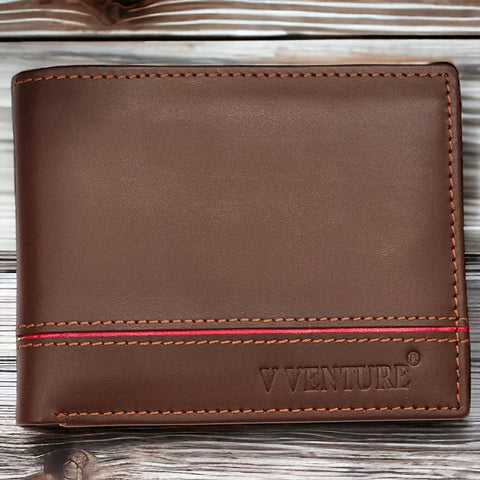 V VENTURE Cezar Leather Wallet – Bifold with Flip ID Window