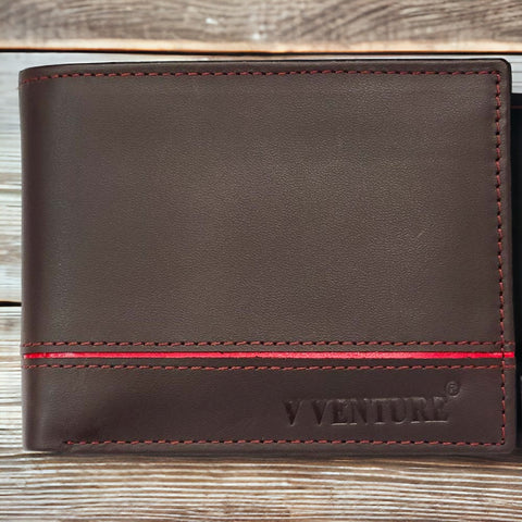 V VENTURE Cezar Leather Wallet – Bifold with Flip ID Window