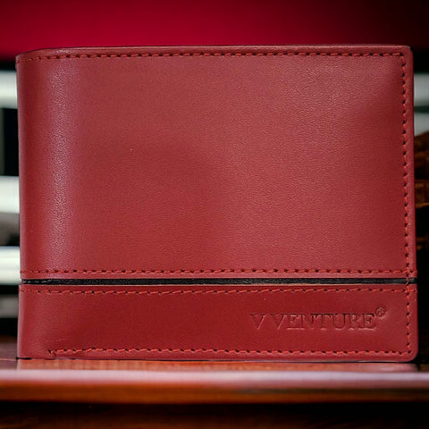 V VENTURE Cezar Leather Wallet – Bifold with Flip ID Window