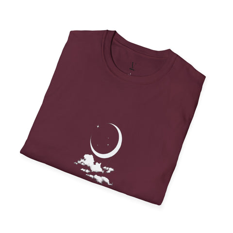 Unisex T-Shirt, Cute Moon Graphic Tee, Cosmic Apparel for Astrology Lovers, Trending Casual Wear