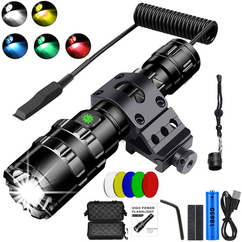 V VENTURE FL1102 Tactical Flashlight 1600 Lumen  Black LED Weapon Light with Picatinny Flashlight Mount and Pressure Switch Included