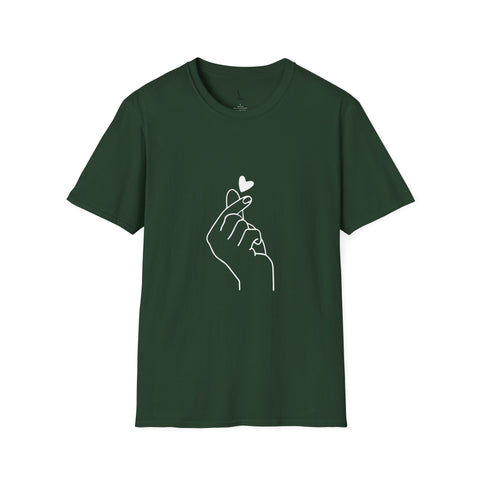 Unisex Hand Heart T-Shirt | Soft Cotton Tee Gift for Him & Her | Cute Graphic Shirt for Couples  Friends