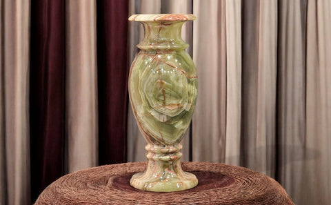 5” X 12” Andrei-A Green Elegant Onyx Flower Vase, For Office and Home Decor