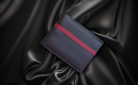 V VENTURE Baggio Stripe Leather Wallet – Bifold with Flip ID Window