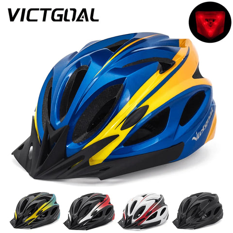 VICTGOAL Adults Bike Helmet Visor LED Rear Light Unisex Cycling Helmet