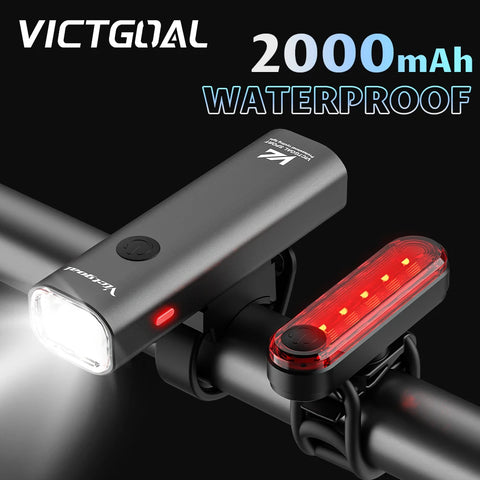 VICTGOAL Bike Light USB Rechargeable Front LED Waterproof Cycling Flashlight