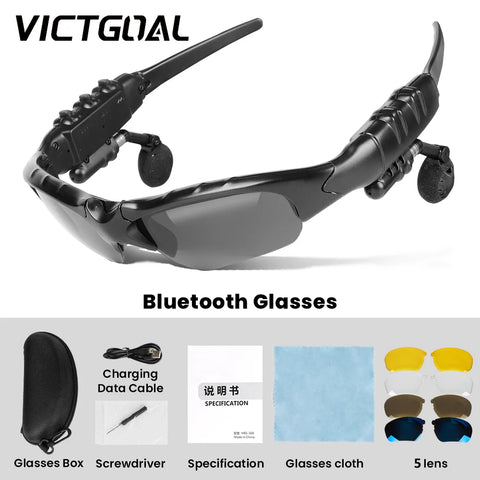 VICTGOAL Cycling Bluetooth Sports Glasses Polarized Men's Sunglasses For Bicycle
